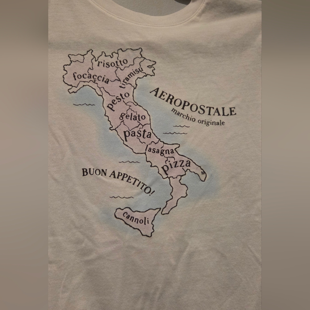 NWOT Aeropostale Marchio Originale Buon Appetito Italian Short Sleeve Tee Size M